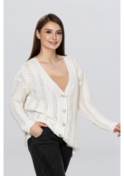 Kadın Uzun Simli Örgü Hırka FLT1006 fiyatları