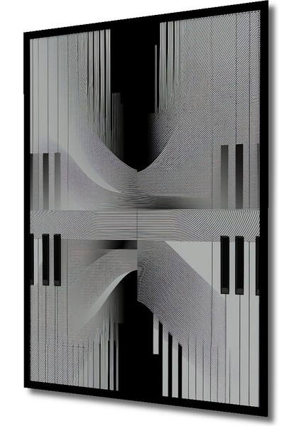 Çerçeve Görünümlü Piyano Tuşları Soyut Sanat Siyah Beyaz Görünümlü Dekoratif Ahşap Ofis Kare Tablo fiyatları