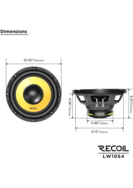 LW-10S4 25CM Subwoofer (200 Watt) modelleri