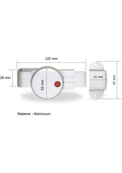 Ayrıntıshop Wc Alüminyum Sürgülü Kabin Kapı Kilidi 12MM modelleri