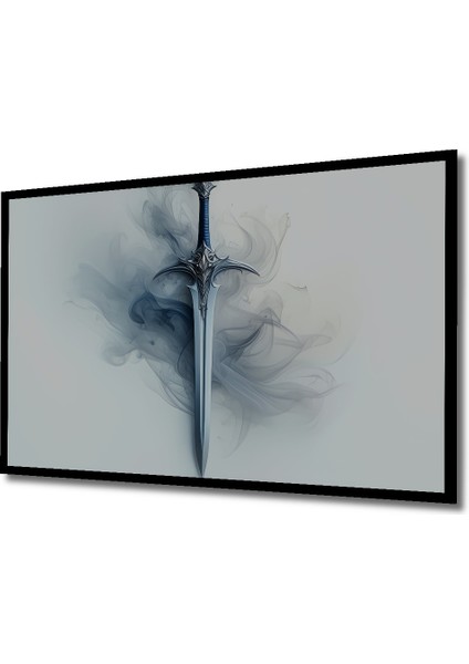 Çerçeve Görünümlü Efsanevi Kılıç Dumanlı Dijital Sanat Dekoratif Ahşap Ev/işyeri/ofis Kare Tablo fiyatları