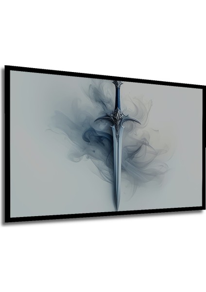 Çerçeve Görünümlü Efsanevi Kılıç Dumanlı Dijital Sanat Dekoratif Ahşap Ev/işyeri/ofis Kare Tablo modelleri