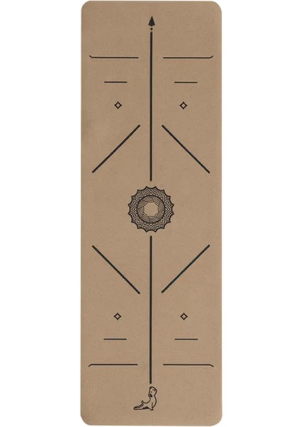 Nature Serisi 4 mm Mantar Doğal Kauçuk Kaydırmaz Yoga Matı Ergonomik Destekli 1 Adet