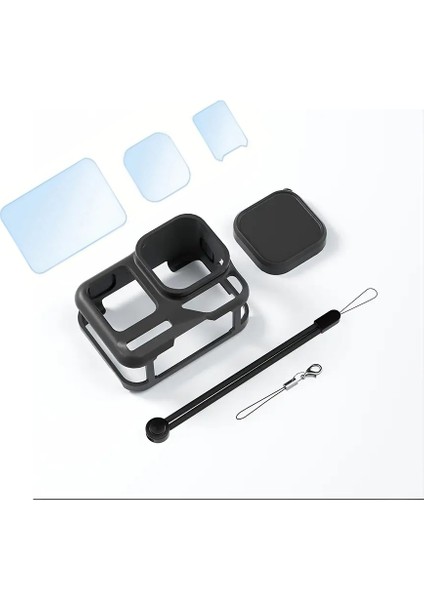 INSTA360 Ace Pro 2 Için Premium Koruma Seti - Silikon Kılıf, Lens Kapağı, Ekran Koruyucu & Kayışlar