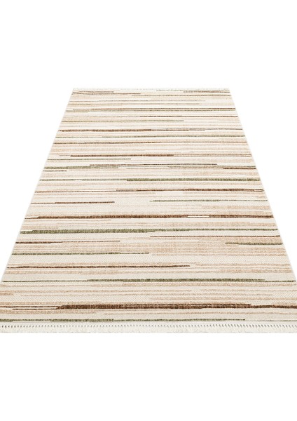 JOY 02 Yeşil Bej - Yumuşak Dokulu Hav Yapmayan Modern Salon Halısı fırsatları