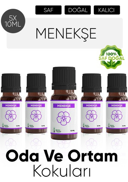 Menekşe Esansiyel Koku Buhardanlık Yağı Difüzör Esansı Hobi Esans Ortam Oda Kokusu 5X10 ml