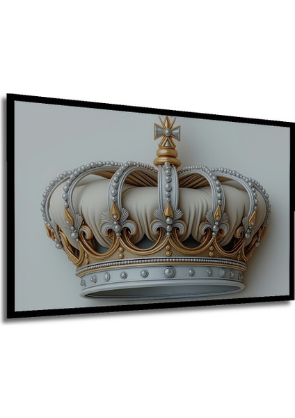 Çerçeve Görünümlü Göz Alıcı Altın Taç Klasik Sanat Yağlı Boya Görünümlü Ahşap Ofis Kare Tablo modelleri