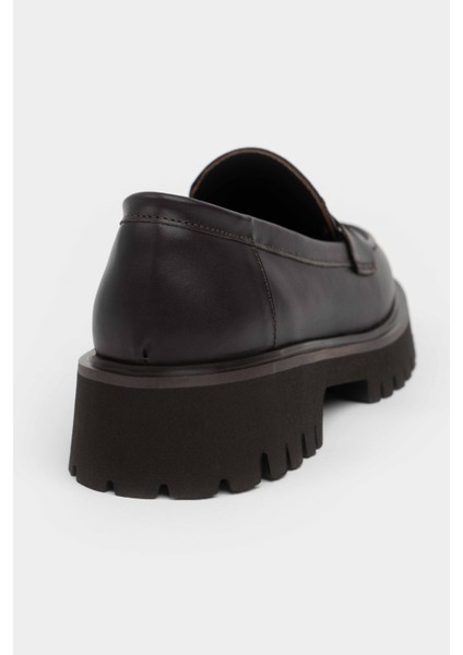 Peyton Kahve Hakiki Deri Mat Kalın Taban Detay Kadın Ayakkabı fırsatları