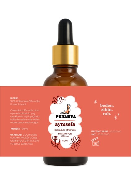 %100 Maserasyon Aynısefa Yağı Calendula Officinalis Oil - 50ml fiyatları