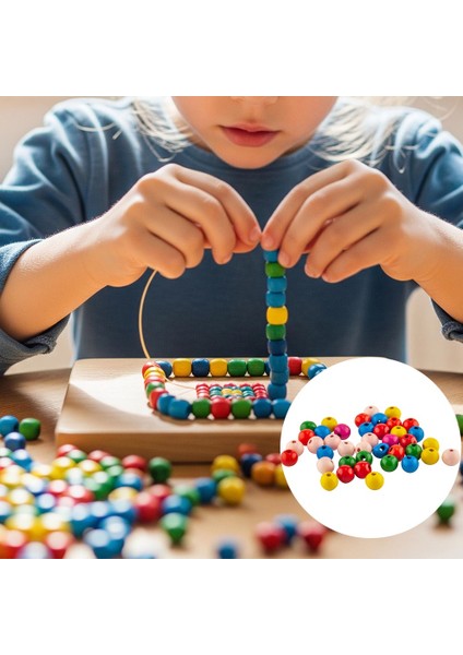 Tahta Boncuk 40LI Karışık Renk