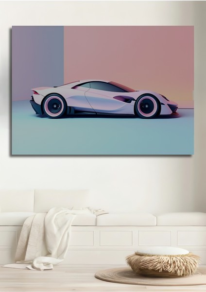 Pembe Rüya Lüks Araba Modern Sanat Yağlı Boya Görünümlü Dekoratif Ahşap Ev/işyeri/ofis Kare Tablo
