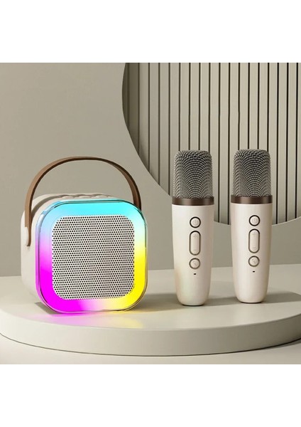 Rgb Taşınabilir 2 Mikrofonlu Karaoke Seti Ktv Bluetooth Çift Mikrofonlu Hoparlörlü Karaoke Set fiyatları