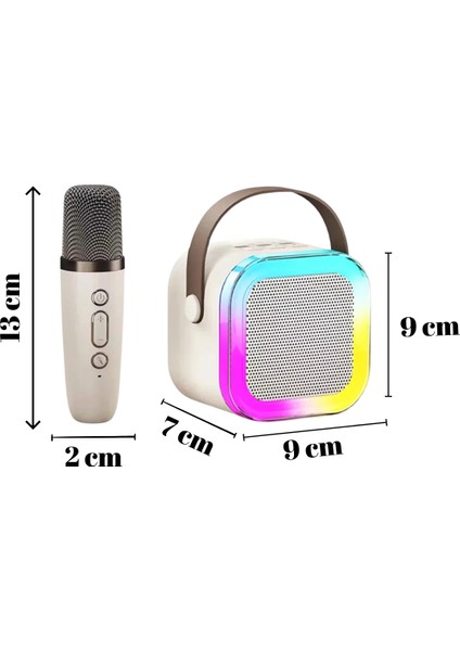 Rgb Taşınabilir 2 Mikrofonlu Karaoke Seti Ktv Bluetooth Çift Mikrofonlu Hoparlörlü Karaoke Set modelleri