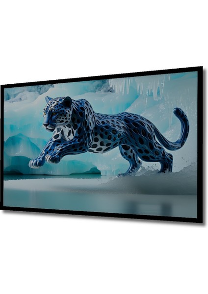 Çerçeve Görünümlü Buzul Çağı Leoparı Yağlı Boya Görünümlü Dekoratif Ahşap Ev/işyeri/ofis Kare Tablo fiyatları