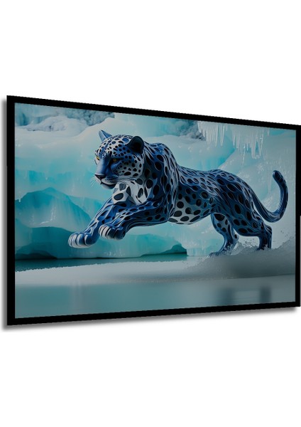 Çerçeve Görünümlü Buzul Çağı Leoparı Yağlı Boya Görünümlü Dekoratif Ahşap Ev/işyeri/ofis Kare Tablo modelleri