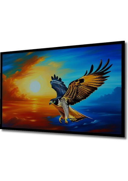 Çerçeve Görünümlü Yağlı Boya Görünümlü Şahin Kuşu Uçuşu Dekoratif Ahşap Ev/işyeri/ofis Kare Tablo fiyatları