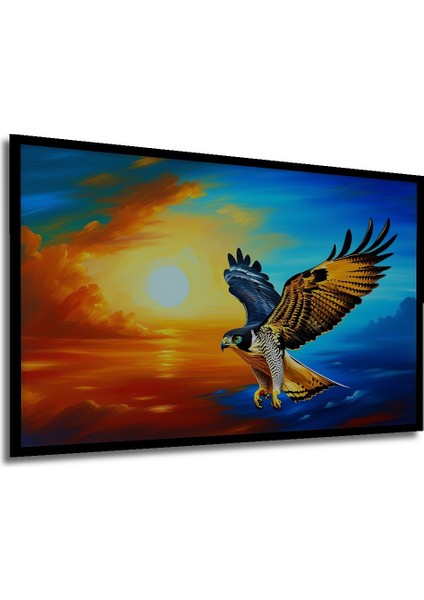 Çerçeve Görünümlü Yağlı Boya Görünümlü Şahin Kuşu Uçuşu Dekoratif Ahşap Ev/işyeri/ofis Kare Tablo modelleri