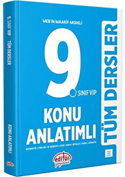 2025 Editör Maarif Modeli 9.sınıf Tüm Dersler Konu Anlatımlı Soru Bankası Seti fiyatları