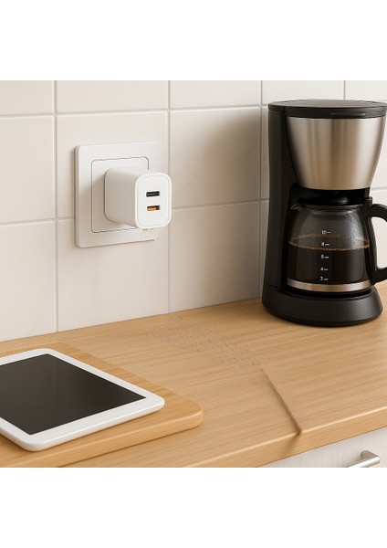 20W Hızlı Şarj Adaptörü - Usb-A ve Type-C Çıkışlı, Kompakt Tasarım indirimleri