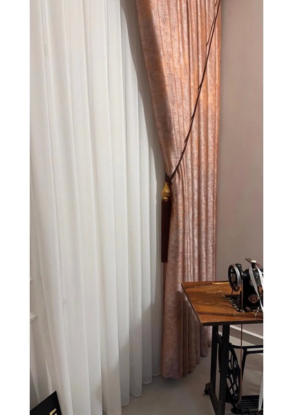 Nivemeshome Mızraklı FIR0914 AR03102 1/2,5 Sık Pileli Beyaz Tül Perde Apm