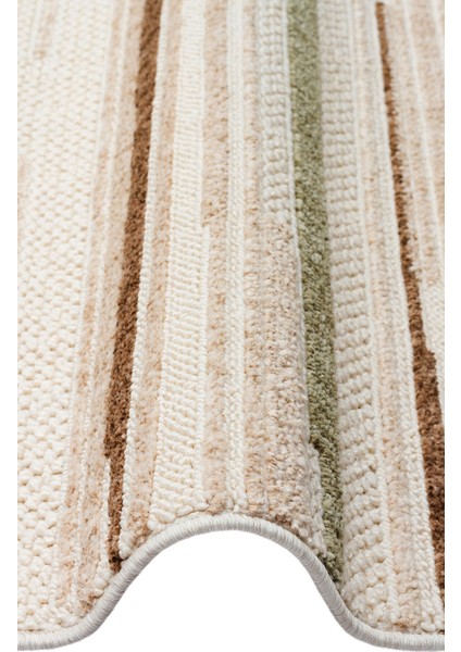 JOY 02 Yeşil Bej - Yumuşak Dokulu Hav Yapmayan Modern Salon Halısı fiyatları