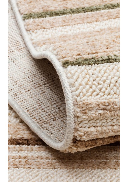 JOY 02 Yeşil Bej - Yumuşak Dokulu Hav Yapmayan Modern Salon Halısı indirimleri