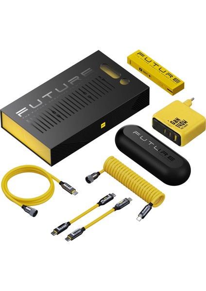 The Future Creative Power 8 In 1, 2,6m 240W Pd 3.1 Süper Hızlı Şarj/data Kablo, Youth 140W 3 Portlu Şarj Adaptörü Seti
