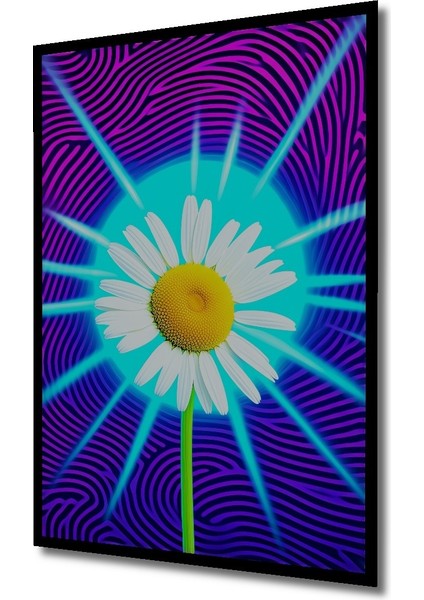 Çerçeve Görünümlü Neon Işığında Papatya Rüyası Dekoratif Ahşap Ev/işyeri/ofis Kare Tablo fiyatları