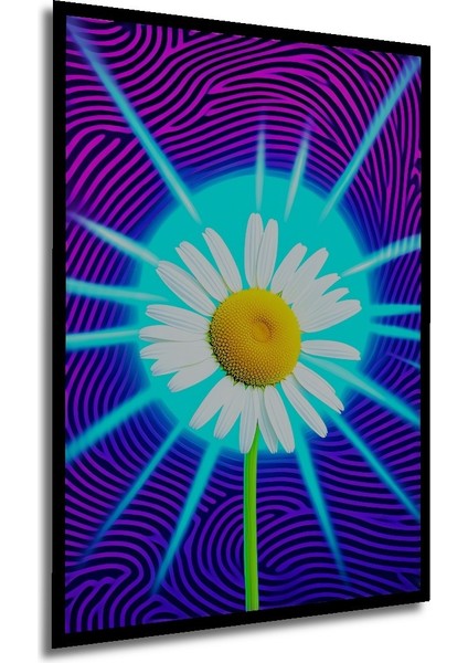 Çerçeve Görünümlü Neon Işığında Papatya Rüyası Dekoratif Ahşap Ev/işyeri/ofis Kare Tablo modelleri