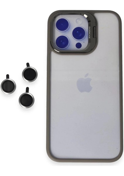 CPT90 iPhone 15 Pro Kılıf Roblox Lens Standlı Kapak - Titan Gri