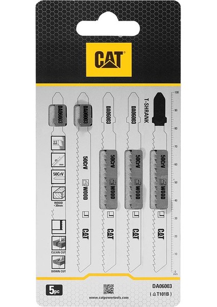 DA06003 5 Parça Profesyonel Ahşap Çapaksız Temiz Kesim Dekupaj Testere Bıçağı, Ucu