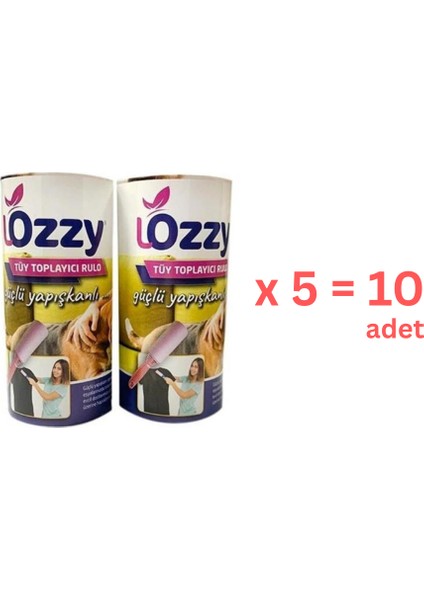 Lozzy Tüy Toplama Rulosu 2x6 Metre, 2'li Paket 10 Rulo 5 x 2'li Paket