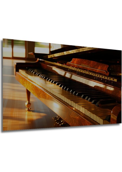 Altın Işıltılı Piyano Tuşları Yağlı Boya Görünümlü Dekoratif Ahşap Ev/işyeri/ofis Kare Tablo modelleri