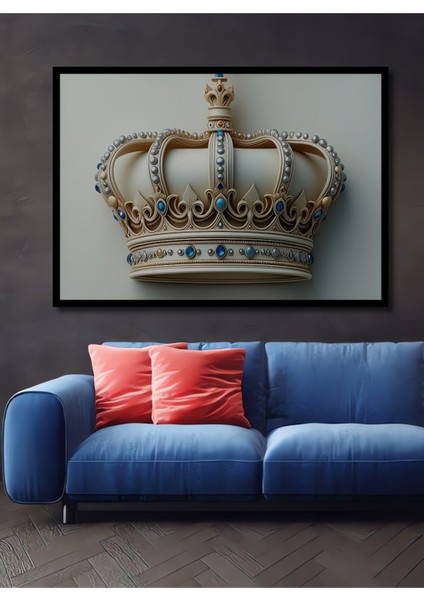Çerçeve Görünümlü Kraliyet Zarafeti Yağlı Boya Görünümlü Dekoratif Ahşap Dekoratif Ofis Kare Tablo