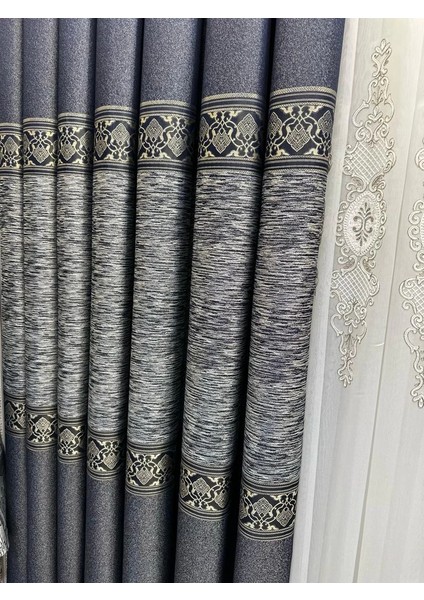 Nivemeshome Likya FT632120 V-502 Lacivert 1/3 Sık Pileli Fon Perde Apm fırsatları