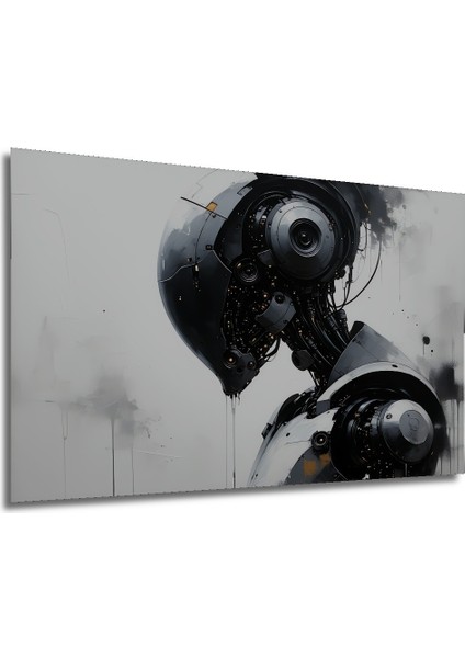 Fütüristik Robot Yağlı Boya Görünümlü Dekoratif Ahşap Ev/işyeri/ofis Kare Tablo modelleri