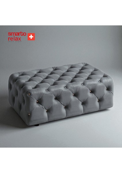 Swiss Style Puf Guarda Ayaksız Kapitoneli Dekoratif 80x40x45 cm Ayaksız Kapitoneli Dekoratif puf(Gri) fiyatları