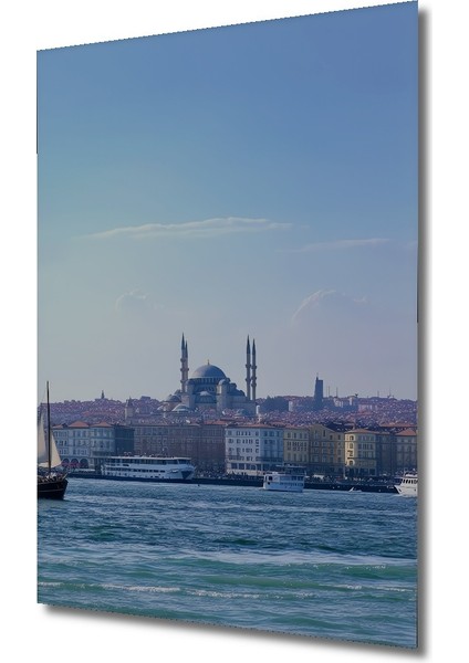 Istanbul Panorama Yağlı Boya Görünümlü Dekoratif Ahşap Ev/işyeri/ofis Kare Tablo fiyatları