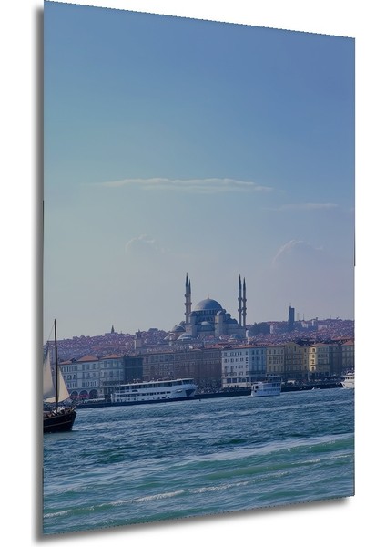 Istanbul Panorama Yağlı Boya Görünümlü Dekoratif Ahşap Ev/işyeri/ofis Kare Tablo modelleri