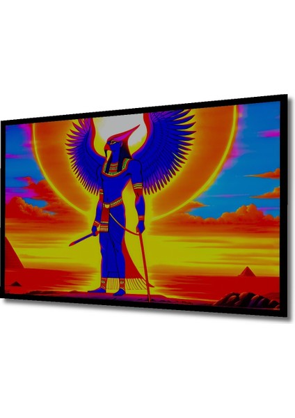 Çerçeve Görünümlü Horus Tanrısı Yağlı Boya Görünümlü Dekoratif Ahşap Ev/işyeri/ofis Kare Tablo fiyatları