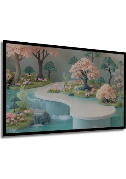 Çerçeve Görünümlü Pastel Rüya Bahçesi Dekoratif Ahşap Dekoratif Ev/işyeri/ofis Kare Tablo modelleri