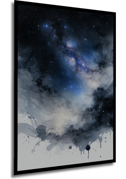 Çerçeve Görünümlü Sulu Boya Görünümlü Samanyolu Rüyası Dekoratif Ahşap Ev/işyeri/ofis Kare Tablo modelleri
