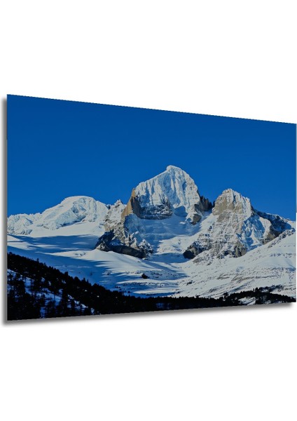 Buzul Dağı Yağlı Boya Görünümlü Dekoratif Ahşap Ev/işyeri/ofis Kare Tablo modelleri