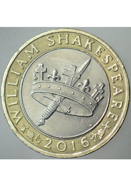 Birleşik Krallık 2 Pound 2016 Hatıra-Shakespeare'in Ölümünün 400. Yılı. Iı. Elizabeth. Ingiltere modelleri