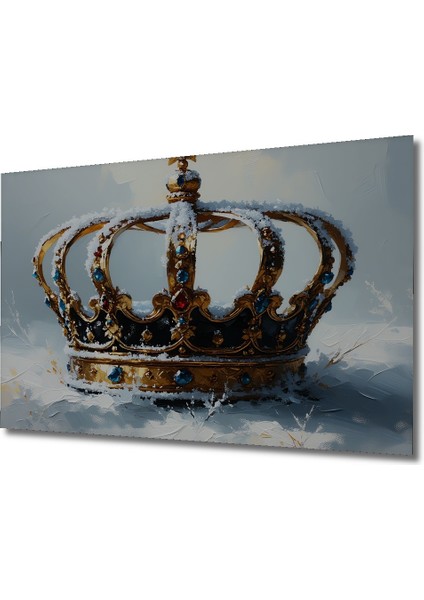 Kar Kraliçesi Tacı Yağlı Boya Görünümlü Dekoratif Ahşap Ev/işyeri/ofis Kare Tablo fiyatları