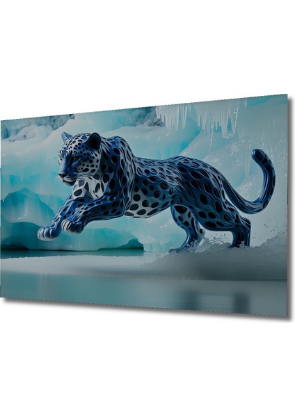 Buzul Çağı Leoparı Yağlı Boya Görünümlü Dekoratif Ahşap Ev/işyeri/ofis Kare Tablo fiyatları