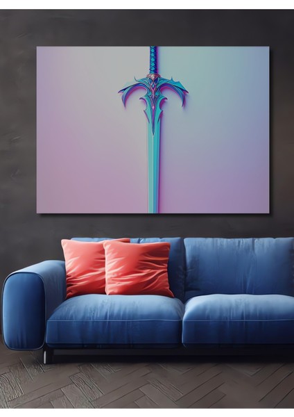 Fantastik Kılıç Dijital Sanat Dekoratif Ahşap Ev/işyeri/ofis Kare Tablo