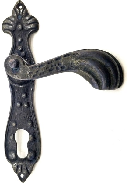 Antika Tarz Dekoratif Pirinç Mevlana Yale Kapı Kolu - 228X48 Mm, Oksit