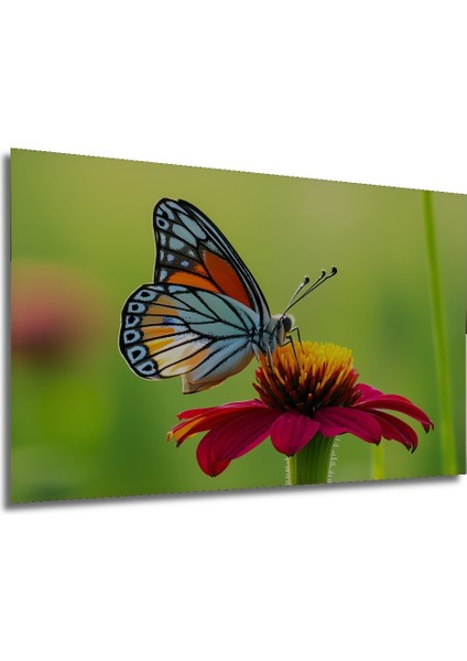 Çiçek Bahçesinde Dans Eden Kelebek Dekoratif Ahşap Ev/işyeri/ofis Kare Tablo modelleri