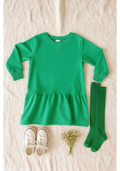 Kız Çocuk Mevsimlik Elbise Yeşil